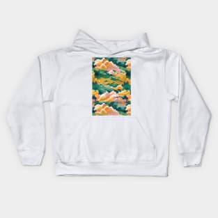 Green, yellow, and Pink Sky Kids Hoodie